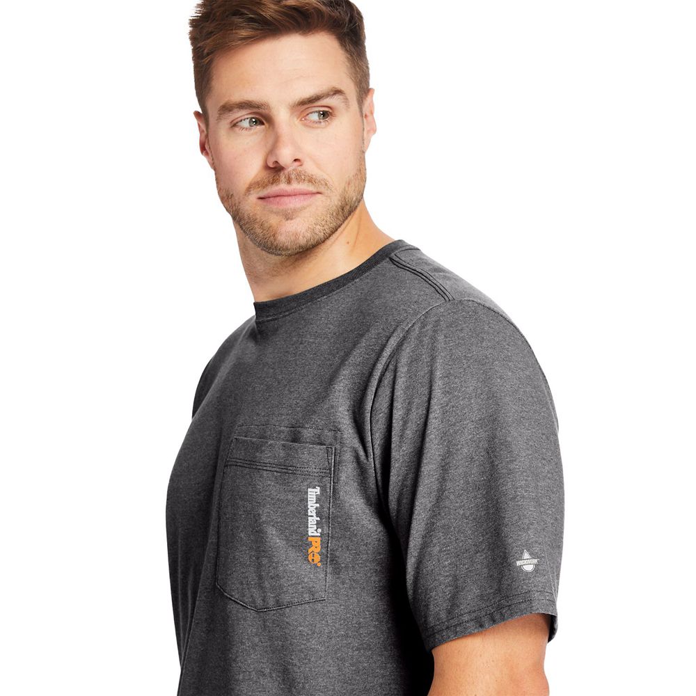 Camisetas Timberland Hombre Pro® Big & Tall Base Plate Short-Sleeve Gris Oscuro - Chile WVN-036571